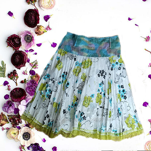 Красивая разноцветная женская летняя юбка плиссе 