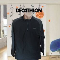 Decathlon Спортивный рашгард  мужской реглан XL-48-50 черно серый 