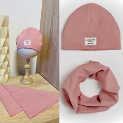 Акція комплект рожевий від h&m шапка і снуд ріст 74-80 см до 1 року