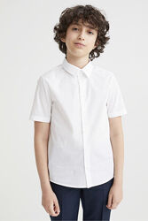 Біла сорочка на короткий рукав h&m ріст від 122 до 152 см