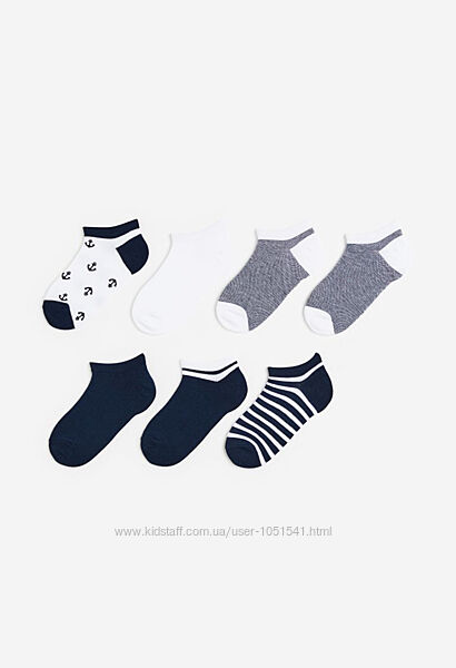 Шкарпетки кольорові якоря від h&m -7 шт від 28 до 32 розміру