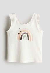 Топ - майка принтова веселка від h&m ріст від 122 до 140 см