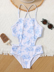 Цільні купальники в квіточки на 5-6 і 6-7 років