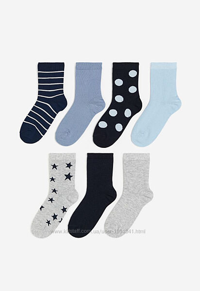 Шкарпетки кольорові -7 шт від h&m розмір 34-36
