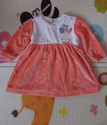 Велюрова сукня 6-9 міс  miniworld