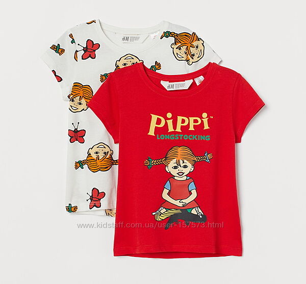 Набір футболок Pippi Longstocking H&M на дівчинку 30900