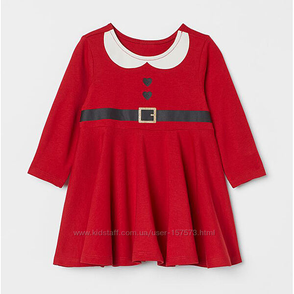 Детское трикотажное платье Санта H&M для девочки 57912