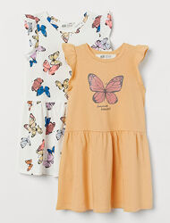 Дитячі плаття сукні H&M набір на дівчинку - Квіти, метелики