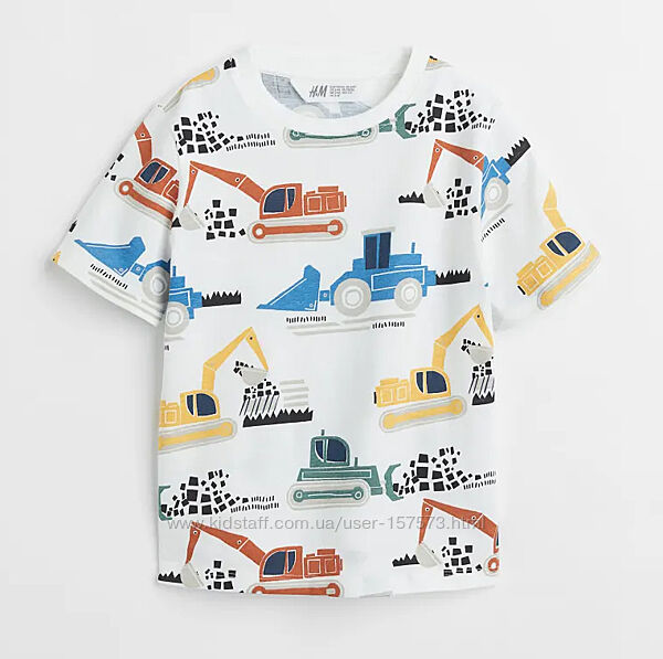 Дитяча футболка Транспорт H&M для хлопчика - ескалатори, пожежні, трактори