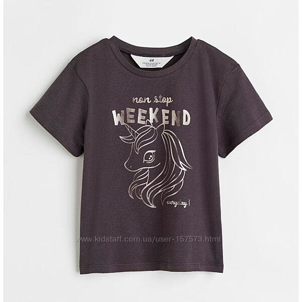 Дитяча футболка H&M для дівчинки - мишка, єдиноріг - 95902, 26044