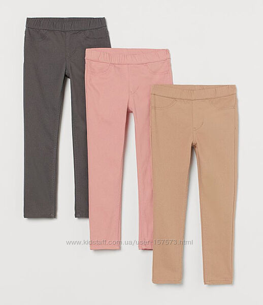 Дитячі однотонні трегінси штани H&M на дівчинку 50020, 50021, 50022