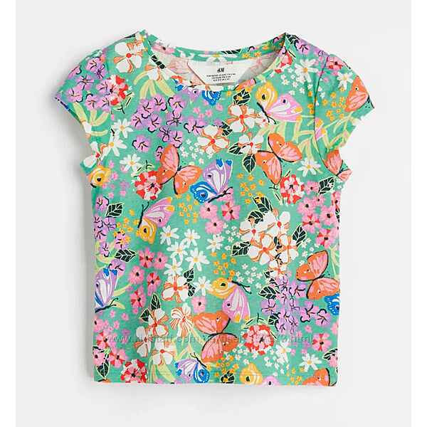 Дитяча футболка Метелики H&M для дівчинки 20021