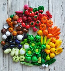 Набір мініатюрних овочів та фруктів великий