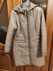 Демісезонна довга куртка плащ пальто стьобане з капюшоном, р.50/eur42