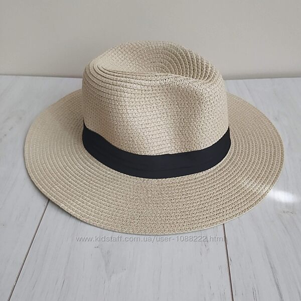 Соломенная шляпа канотье, летняя пляжная белая ковбойка, федора