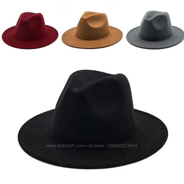 Фетровий капелюх, шляпа Федора, ковбойка 