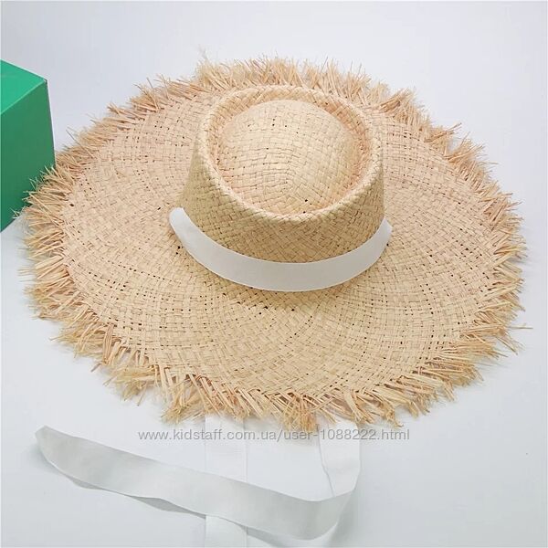 Соломенная пляжная шляпа, летняя шляпа с широкими полями бахромой, капелюх