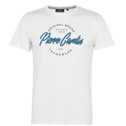 Мужская футболка хлопок Pierre Cardin Оригинал принт котоновая белый цвет