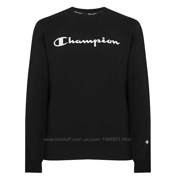 Кофта толстовка мужская Champion Sweatshirt Оригинал свитшот начёс Чёрный
