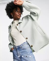 Стильна куртка-сорочка з неопрену від asos design м&acuteятного кольору