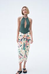 Льняная юбка zara 