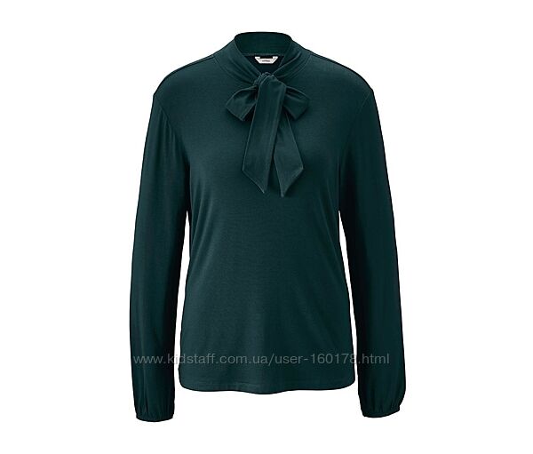 Элегантная темно-зеленая трикотажная блуза tcm tchibo