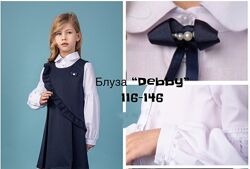 Блузка белая школьная для девочек тм Brilliant Размеры 128- 134