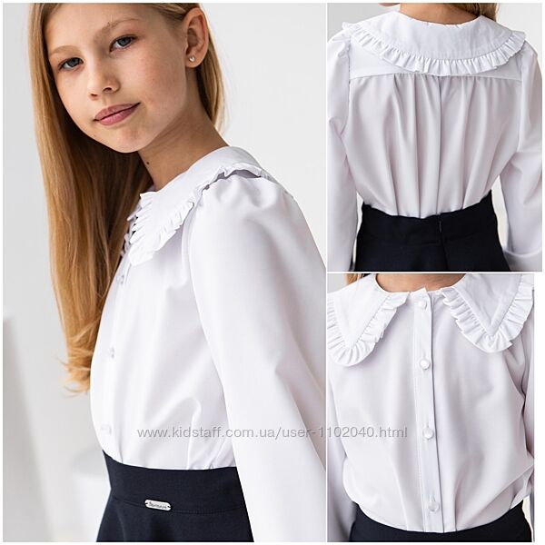Блузка школьная нарядная для девочек Petrа тм BrilliAnt Размеры 116- 134 
