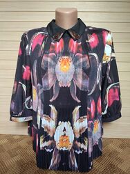 нарядная блуза плиссе с орхидеями ted baker / size 2 - наш 42р