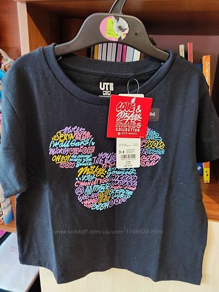 Фирменная футболка Uniqlo Микки Маус на 3-5 лет