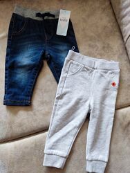 Штаны с начёсом Reserved и Джинсы Mark Spencer на 6-9 мес