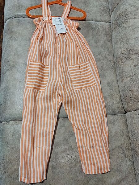 Комбинезон летний девочке лен Зара zara на 4-6 лет