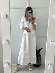 Довга біла сукня Zara белое платье розмір S