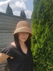 Капелюх Audrey з рафії. Ручна робота.