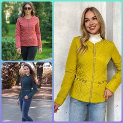 Розпродаж 44,46,48р Жіноча демісезонна куртка, стьобана плащівка PK1-322