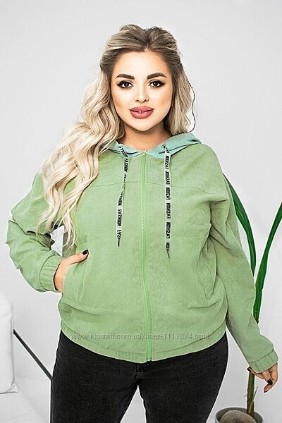 52р Жіночий вельветовий бомбер PL4-334