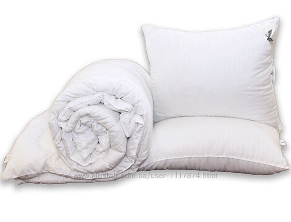 Одеяло, эко-пух, отдельно или с подушками, 1,5сп, 2сп, евро Eco-страйп