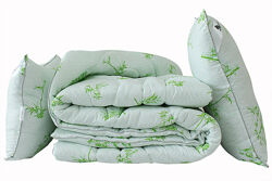 Одеяло, эко-пух, можно с подушками, 1,5сп, 2сп, евро, Eco-Bamboo white