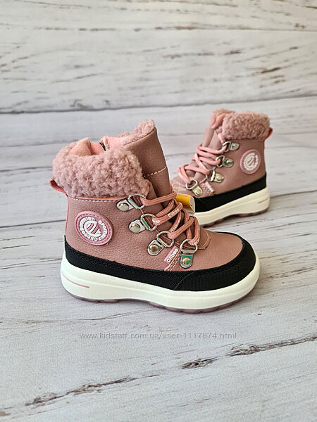 21-26р зимові черевики Clibee H188 pink зимние ботинки