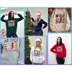 42-52р Жіночий світшот на флісі з різдвяним принтом Christmas