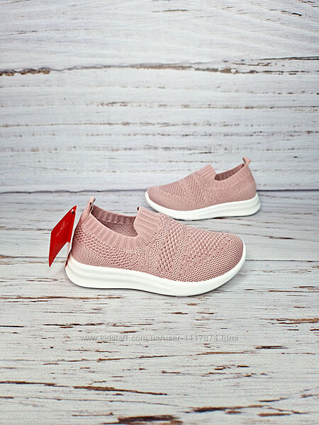 26-31р Текстильні кросівки мокасини для дівчат Apawwa Z515 d. pink