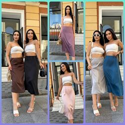 42-56р Жіноча шовкова спідниця Silk