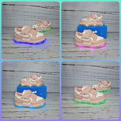 26-37р LED кросівки для дівчат, 11 режимів Bessky BY3891-5C,  BY3891-5B 