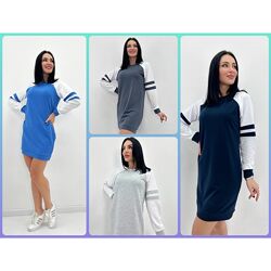 42-52р Спортивна сукня з двонитки Sesilia