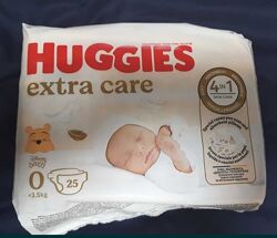 Підгузки Huggies Extra Care размер 0 до 3.5 кг, 25 шт