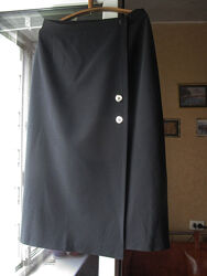 Юбка черная, длина миди 80см на запАх, размер 14 48 укр , спідниця