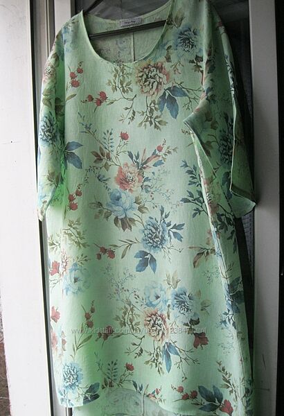 Платье в стиле бохо, а-фасон, италия лен размер 52-54 укр лляна