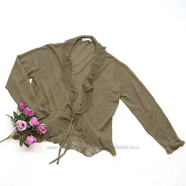 Накидка льняная, кардиган в бохо стиле, Papaya, лен.