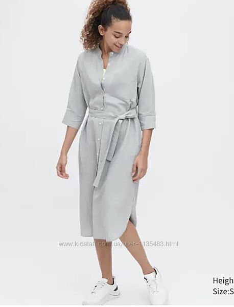 Сукня-сорочка зі змішаної лляної тканини Uniqlo р. XL/42/14.