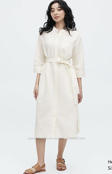 Сукня-сорочка зі змішаної лляної тканини Uniqlo р. M/38/10.